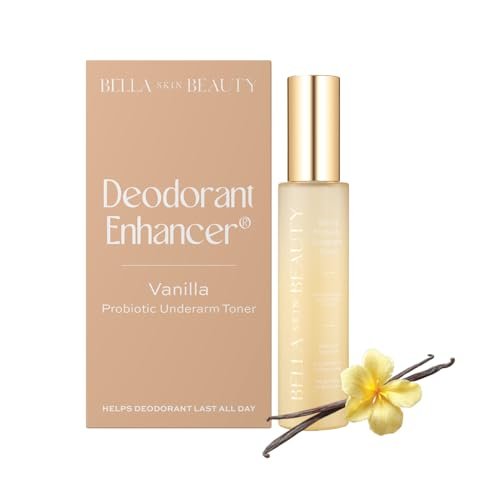 Bella Skin Beauty Deodorant Enhancer® Probiotischer Unterarm-Toner - Vanille - Patentierter Vor-Deodorant-Spray, der Deodorants länger wirken lässt und hilft, Schweiß geruchlos zu halten - Unterarmspray, -tuch, -auftrag