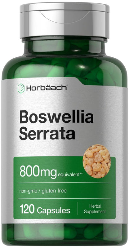 Horbäach Boswellia Serrata Extrakt Kapseln | 120 Stück | Pflanzliches Nahrungsergänzungsmittel | Non GVO, Glutenfrei