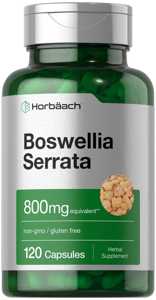 Horbäach Boswellia Serrata Extrakt Kapseln | 120 Stück | Pflanzliches Nahrungsergänzungsmittel | Non GVO, Glutenfrei