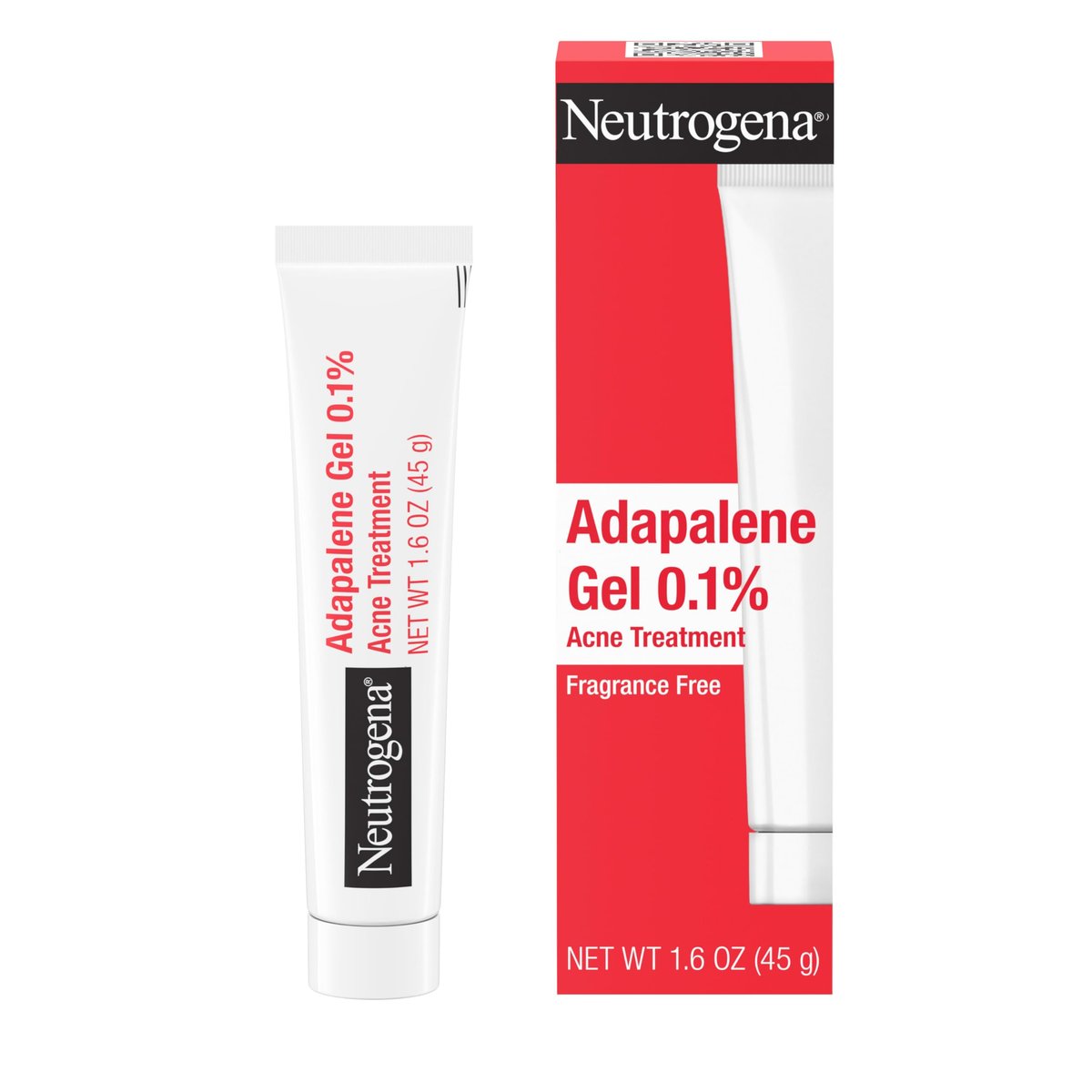 Neutrogena 0,1% Adapalen Gel zur Aknebehandlung, topisches Retinoid gegen Unreinheiten, einmal täglich zur Vorbeugung von Ausbrüchen, öl- und parfümfrei, 45 g