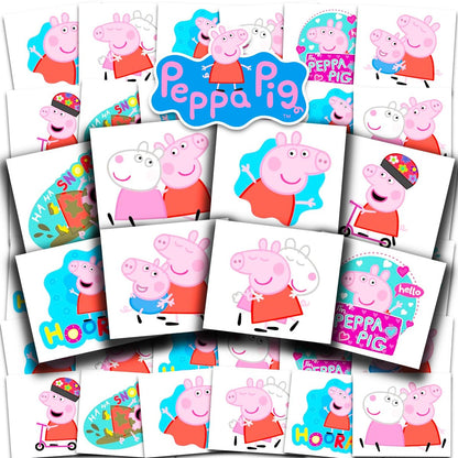 Peppa Pig Tattoos Partypack ~ 72 Einzelne 2" x 2" Temporäre Tattoos für Kinder, Jungen und Mädchen (Peppa Pig Partyzubehör, Hergestellt in den USA)