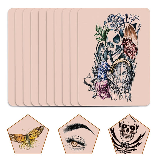10er-Pack Tattoo-Übungshaut, 5,7" x 7,6" doppelseitige Tattoo-Fake-Haut, Tattoo-Künstler-Übungshaut zur Verbesserung der Tätowierfähigkeiten