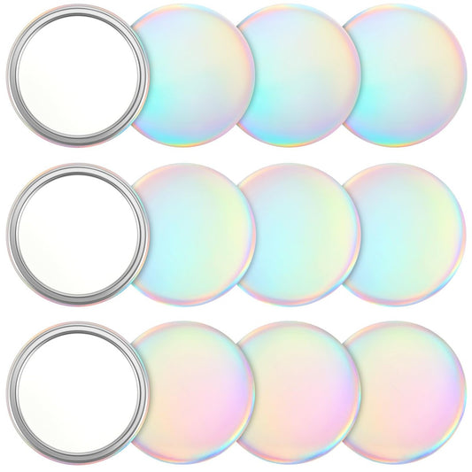 Qunclay 12-teiliger Kompaktspiegel Bulk-Geschenke – 2,76 Zoll Mini-Taschenspiegel holografisch schillernd rund aus Glas für Damen, Lehrer, Mädchen, Partygeschenke, Reisen, täglichen Gebrauch