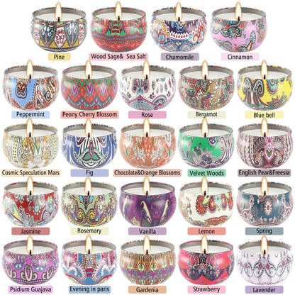 Duftkerzen Geschenkset – 24er Pack, 2,5 oz Sojawachs Aromatherapie Kerzen für Zuhause, Romantische Kerzen Geschenk für Muttertag Weihnachten Valentinstag Geburtstag