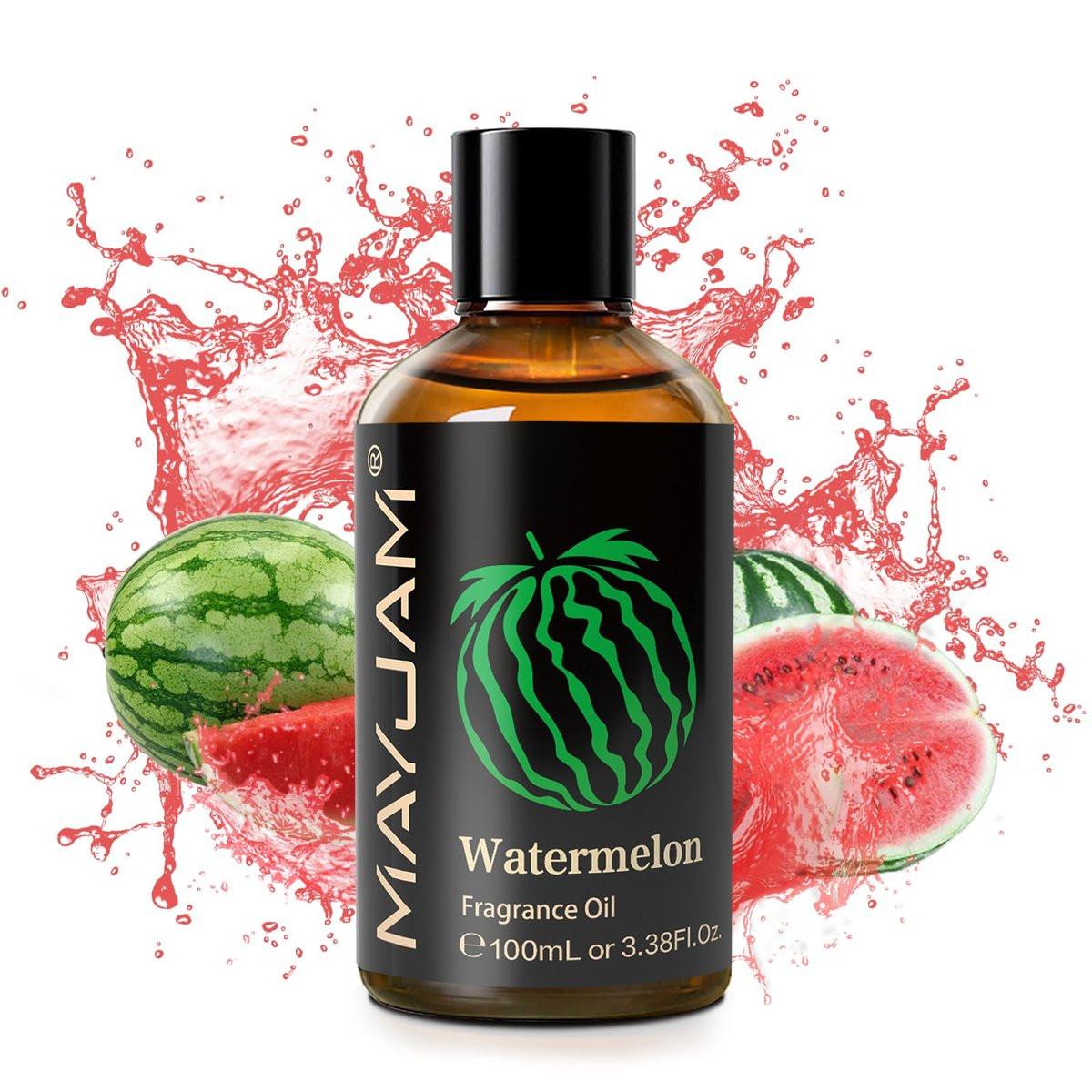 MAYJAM 100ml/3,38 Fl. Oz. Wassermelone Duftöl mit Glaspipette – Langanhaltendes ätherisches Öl für Diffuser, Seifen- und Kerzenherstellung