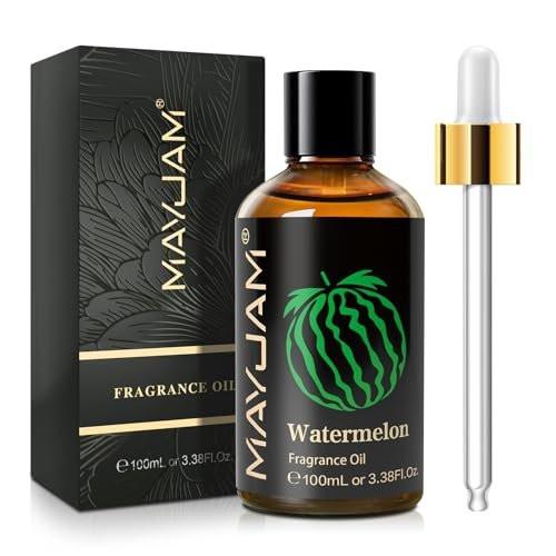 MAYJAM 100ml/3,38 Fl. Oz. Wassermelone Duftöl mit Glaspipette – Langanhaltendes ätherisches Öl für Diffuser, Seifen- und Kerzenherstellung
