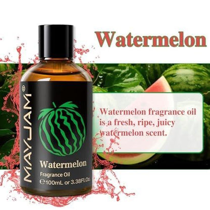 MAYJAM 100ml/3,38 Fl. Oz. Wassermelone Duftöl mit Glaspipette – Langanhaltendes ätherisches Öl für Diffuser, Seifen- und Kerzenherstellung