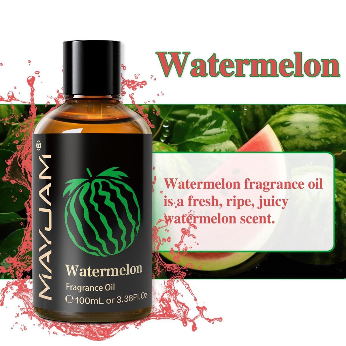 MAYJAM 100ml/3,38 Fl. Oz. Wassermelone Duftöl mit Glaspipette – Langanhaltendes ätherisches Öl für Diffuser, Seifen- und Kerzenherstellung