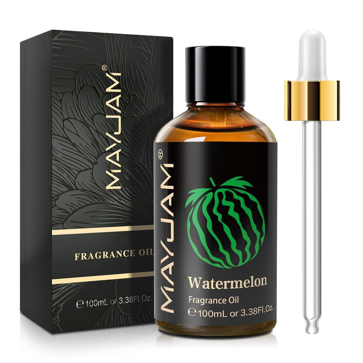 MAYJAM 100ml/3,38 Fl. Oz. Wassermelone Duftöl mit Glaspipette – Langanhaltendes ätherisches Öl für Diffuser, Seifen- und Kerzenherstellung