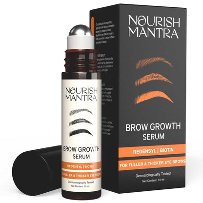 Nourish Mantra Augenbrauen-Wachstumsserum – Fördert das Nachwachsen für längere, dichtere und voller aussehende Brauen mit Redensyl, Biotin und Peptiden (10 ml)
