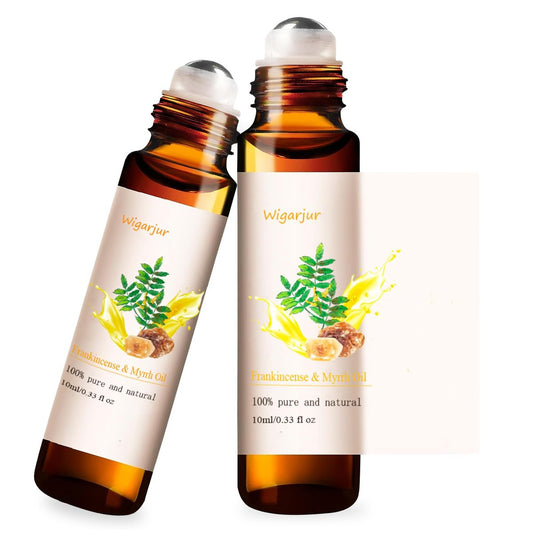 2er-Pack Weihrauch & Myrrhe Ätherisches Öl Blend Roll-On - 100% natürliches Duftöl mit Vitamin C, Zitrone, Patchouli & Rosmarin - Naturparfüm - 10 ml