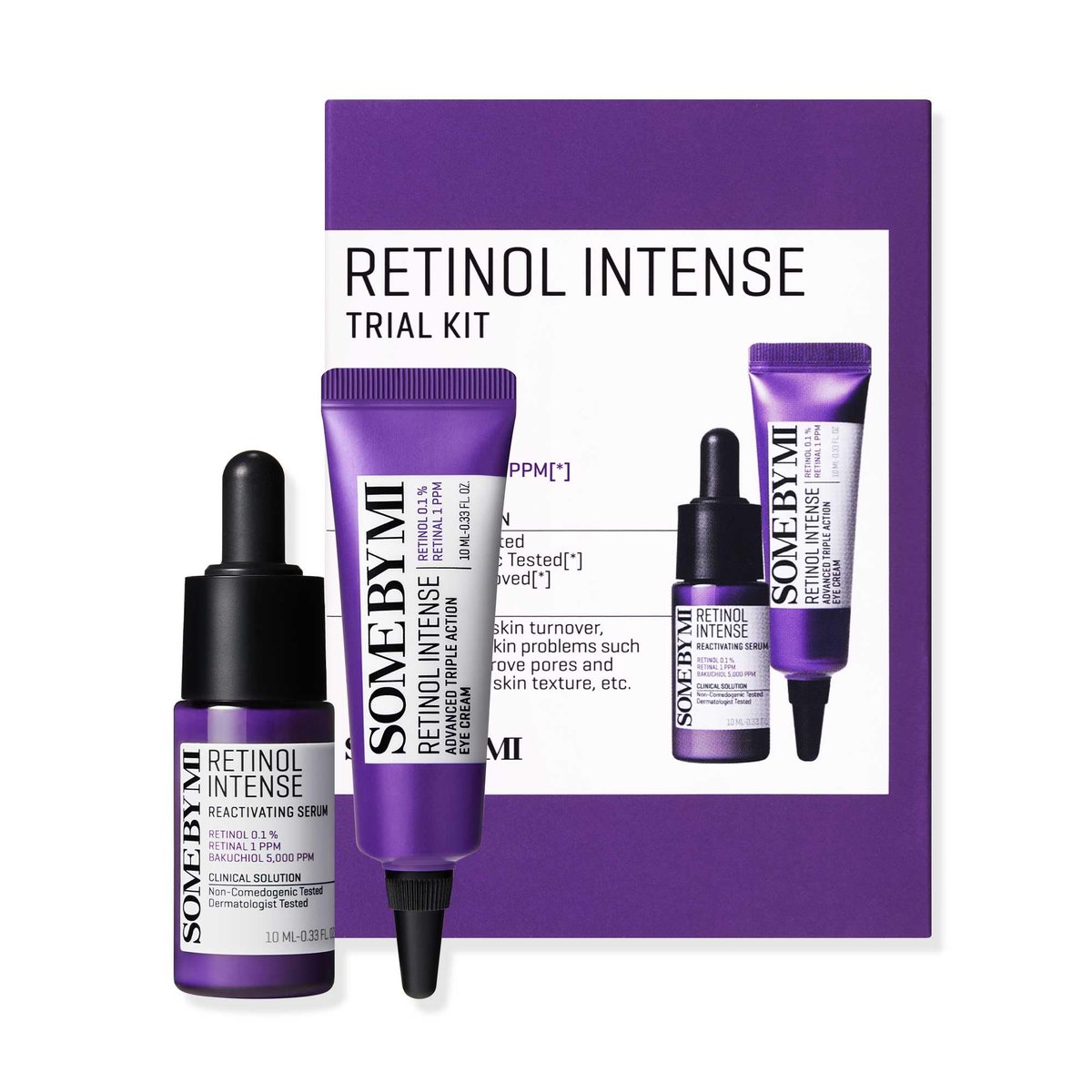 SOME BY MI Retinol Intense Trial Kit – Serum & Augencreme mit 0,1% Retinol für Anfänger, 2 x 10 ml – Koreanische Hautpflege für Textur, Elastizität & Augenpflege
