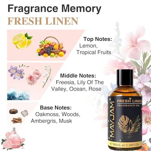 MAYJAM 100ml Frische Wäsche Duftöl mit Glaspipette – Lang anhaltendes ätherisches Öl für Diffuser, Seifen- und Kerzenherstellung