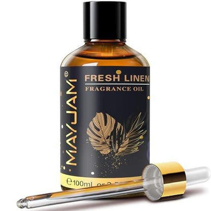 MAYJAM 100ml Frische Wäsche Duftöl mit Glaspipette – Lang anhaltendes ätherisches Öl für Diffuser, Seifen- und Kerzenherstellung