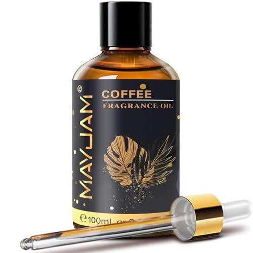 MAYJAM Kaffeeduftöl 100 ml / 3,38 Fl. Oz. mit Glaspipette – Langanhaltendes Duftöl für Diffuser, Seifen- und Kerzenherstellung