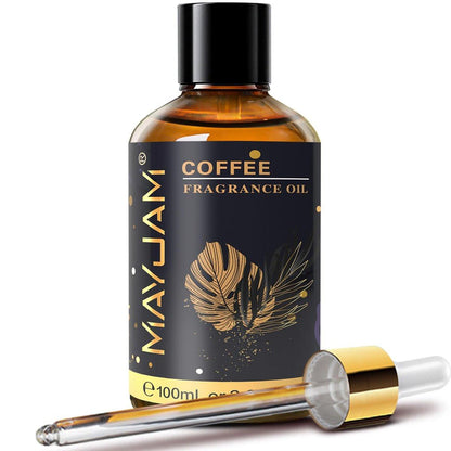 MAYJAM Kaffeeduftöl 100 ml / 3,38 Fl. Oz. mit Glaspipette – Langanhaltendes Duftöl für Diffuser, Seifen- und Kerzenherstellung