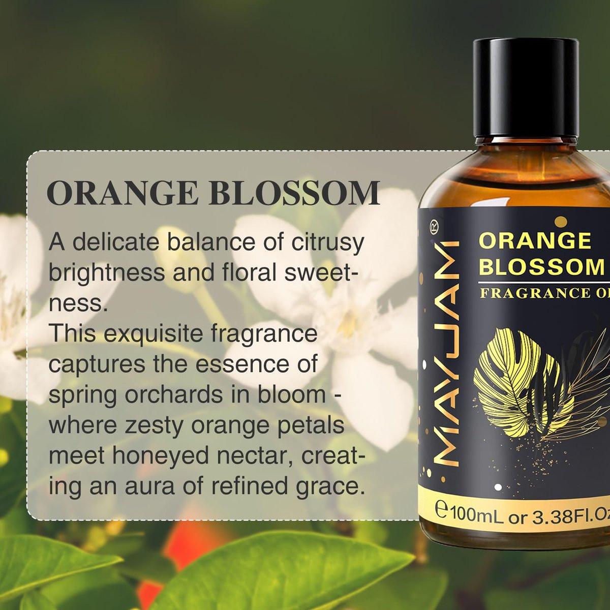 MAYJAM Orangenblüten Duftöl 100ml/3,38fl.oz mit Glaspipette, langanhaltendes Aromaöl für Diffuser, Seifen- und Kerzenherstellung