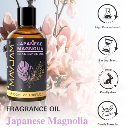 MAYJAM Japanische Magnolie Duftöl 100ml – Langanhaltender Raumduft für Diffuser, Seifen- und Kerzenherstellung