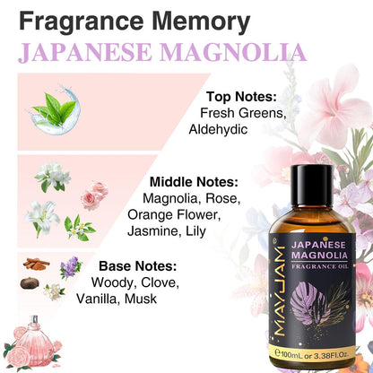 MAYJAM Japanische Magnolie Duftöl 100ml – Langanhaltender Raumduft für Diffuser, Seifen- und Kerzenherstellung