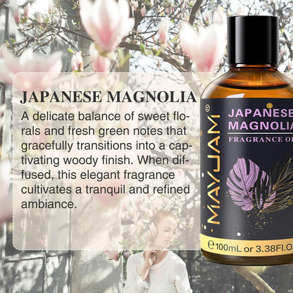 MAYJAM Japanische Magnolie Duftöl 100ml – Langanhaltender Raumduft für Diffuser, Seifen- und Kerzenherstellung