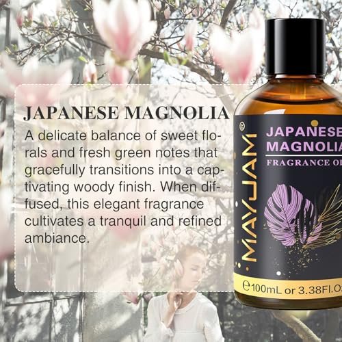MAYJAM Japanische Magnolie Duftöl 100ml – Langanhaltender Raumduft für Diffuser, Seifen- und Kerzenherstellung