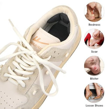 Fersenpolster für Rückseite der Ferse, 4 Stück Mesh-Klebeferseneinlagen für Stiefel, zu große Schuhe, wiederverwendbare Fersenschutz-Einlagen für Damen und Herren, Anti-Blasen-Schuhpolster (Schwarz)