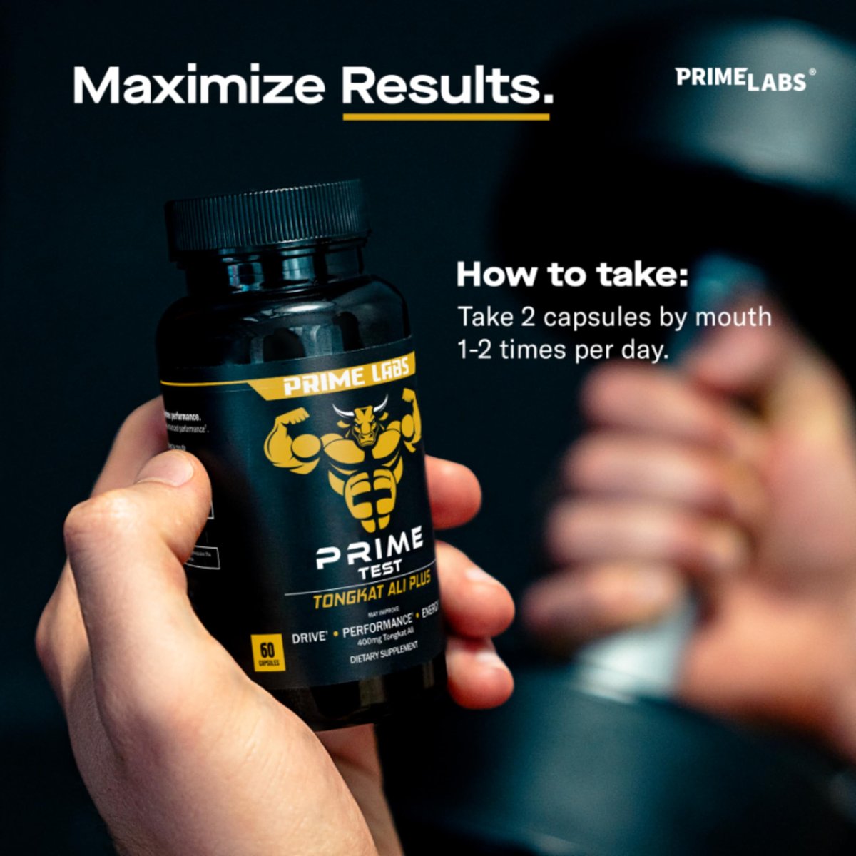 Prime Labs Tongkat Ali für Männer – Plus Bio Maca-Wurzel und Tribulus Terrestris – Leistung, Vitalität, Energie – 60 Kapseln