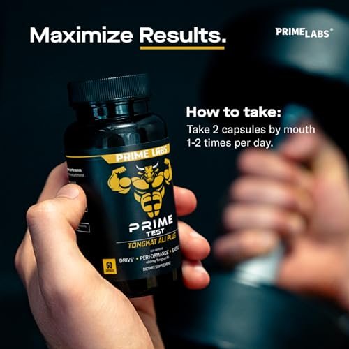 Prime Labs Tongkat Ali für Männer – Plus Bio Maca-Wurzel und Tribulus Terrestris – Leistung, Vitalität, Energie – 60 Kapseln