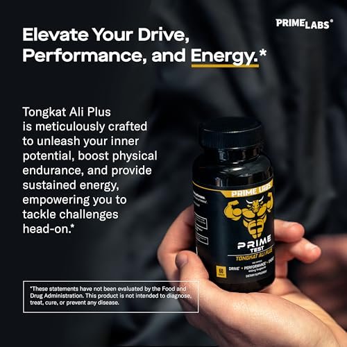 Prime Labs Tongkat Ali für Männer – Plus Bio Maca-Wurzel und Tribulus Terrestris – Leistung, Vitalität, Energie – 60 Kapseln