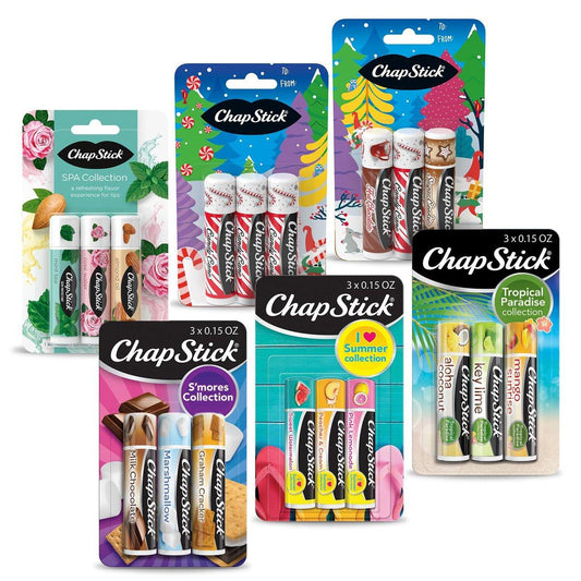 ChapStick Fan Favorites Multi-Pack – 6 Packungen mit je 3 Lippenbalsam-Sticks (0,15 oz pro Stick)
