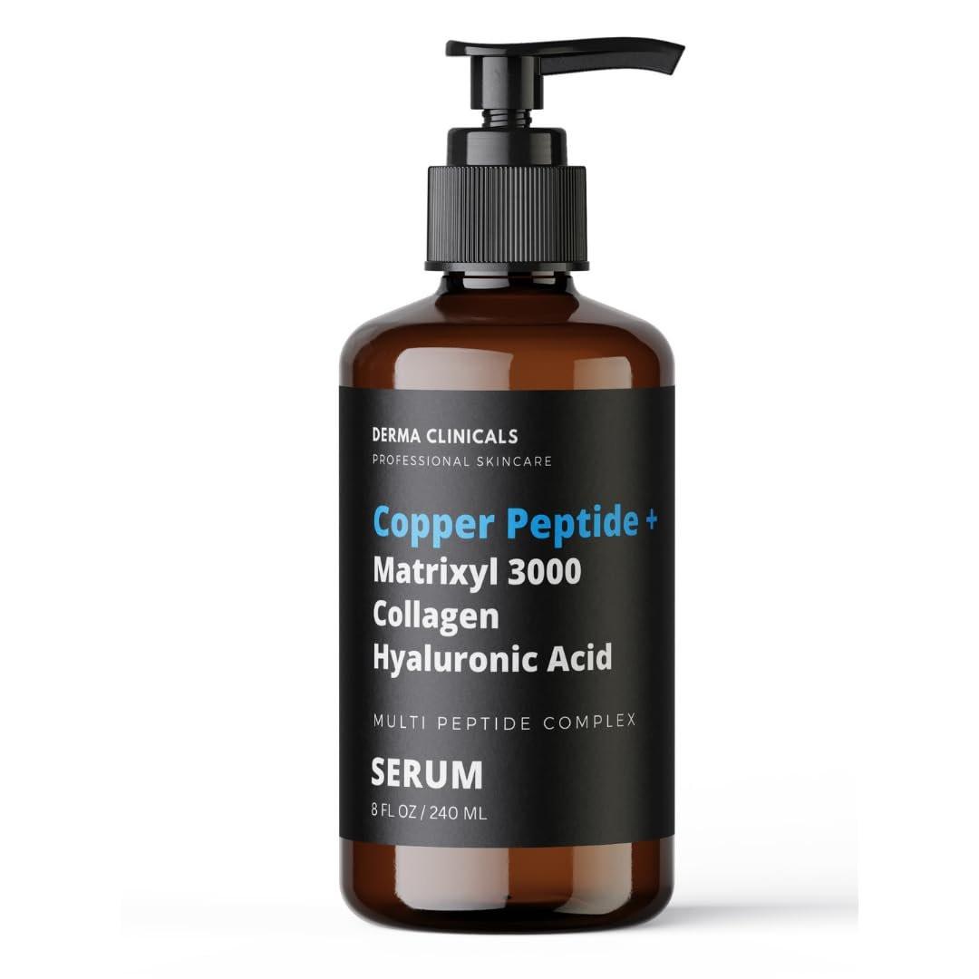 Copper Peptide + Matrixyl 3000, Collagen, Hyaluronsäure Serum für das Gesicht, Multi-Peptid-Straffungs- und Polsterungsserum, Anti-Falten, Anti-Aging Gesichtsserum - 240 ml