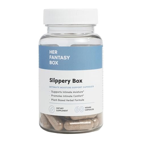 Her Fantasy Box | Slippery Box | Schnell wirkende Ulmenrinden-Kapseln für feminine Gesundheit und intime Feuchtigkeitsunterstützung – 60 vegane Kapseln