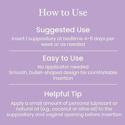 NewLife Naturals Vitamin E Vaginalzäpfchen 38 IU ESoothe – Feuchtigkeit & Hydratation – Natürliche, östrogenfreie Intimpflege – 24 Stück
