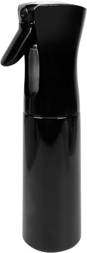Sprühflasche für Haare (300 ml) - Feiner Nebel in 2 Sekunden - Leere Plastik-Sprühflasche für Styling, Reinigung, Pflanzenpflege & mehr - Schwarz, 3x drücken