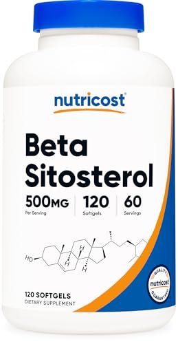 Nutricost Beta Sitosterol 500 mg – 120 Softgels, Non-GMO, Glutenfrei, 60 Portionen