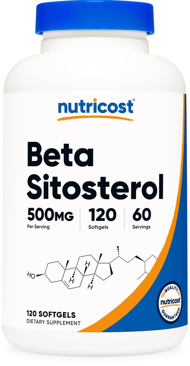 Nutricost Beta Sitosterol 500 mg – 120 Softgels, Non-GMO, Glutenfrei, 60 Portionen