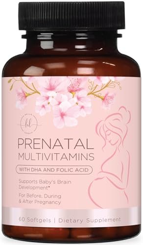Hello Lovely! Präparat für Schwangere - Pränatal Multivitamin mit Folsäure, Omega 3 DHA, Vitamin A, C, D, B6, B12 & Eisen - 60 Softgels