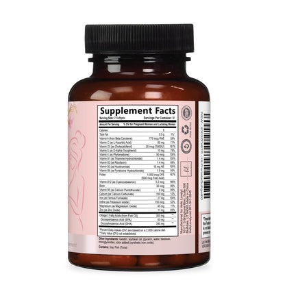 Hello Lovely! Schwangerschaftsvitamine für Frauen - Präparat mit Folsäure & Omega-3 DHA zur Unterstützung der fetalen Entwicklung - 120 Softgels
