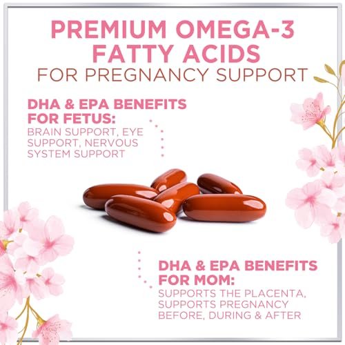 Hello Lovely! Präparat für Schwangere - Pränatal Multivitamin mit Folsäure, Omega 3 DHA, Vitamin A, C, D, B6, B12 & Eisen - 60 Softgels