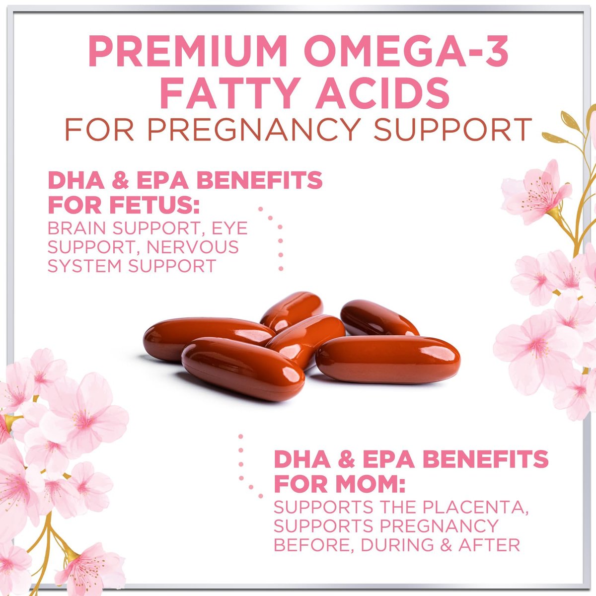 Hello Lovely! Präparat für Schwangere - Pränatal Multivitamin mit Folsäure, Omega 3 DHA, Vitamin A, C, D, B6, B12 & Eisen - 60 Softgels