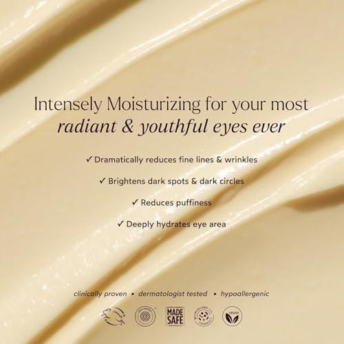 True Botanicals Resurrection Radiance Brightening Eye Cream – Reduziert dunkle Augenringe, feine Linien, Fältchen & Schwellungen | Dermatologisch getestet, natürlich, vegan | 0,5 oz (15 ml)