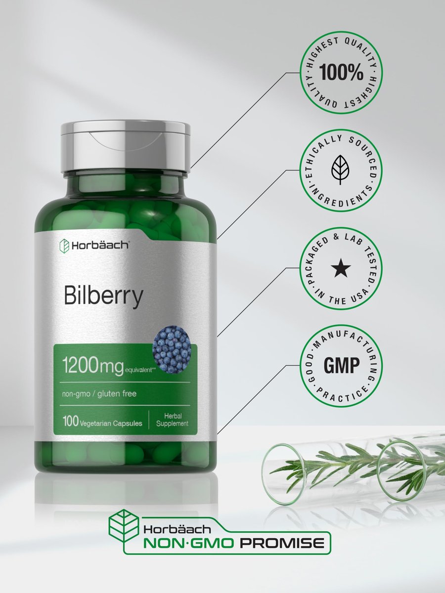 Horbäach Heidelbeer-Fruchtextrakt | 100 Kapseln | Vegetarisch, Nicht-GVO, Glutenfrei