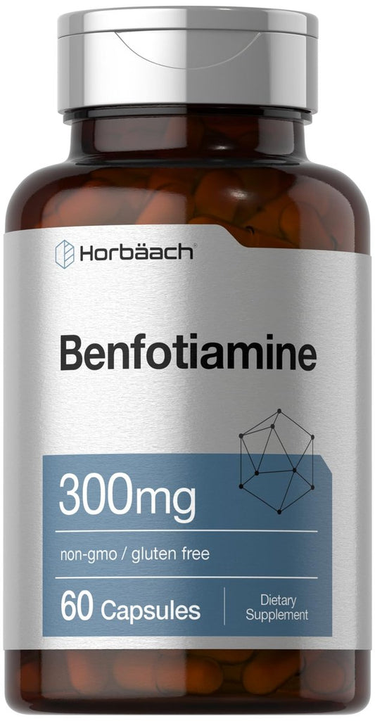 Horbaach Benfotiamin 300 mg | 60 Kapseln | Vitamin B1 Thiamin | Non-GMO & Glutenfrei