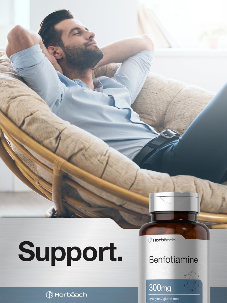 Horbaach Benfotiamin 300 mg | 60 Kapseln | Vitamin B1 Thiamin | Non-GMO & Glutenfrei