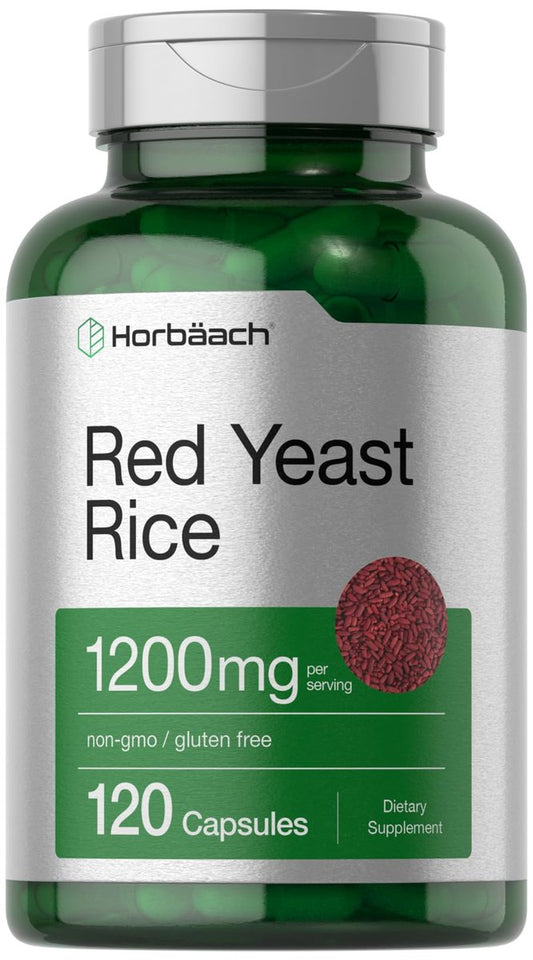 Horbäach Roter Reis 1200 mg | 120 Kapseln | Non-GMO, Glutenfrei