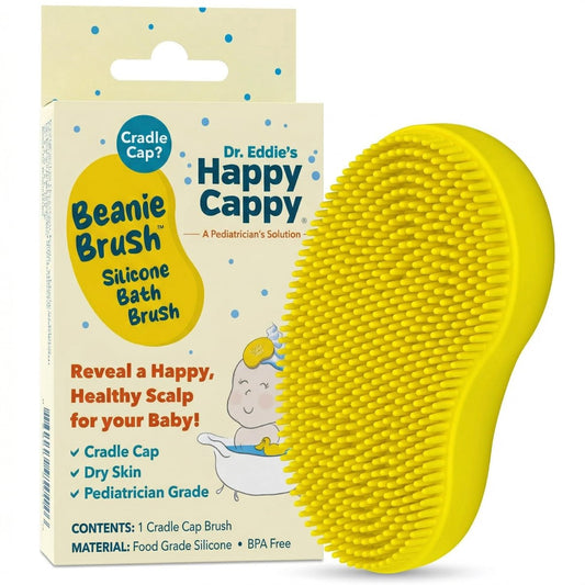 Happy Cappy Beanie Brush – Sanfte Milchschorfbürste für Babys, Schuppen & trockene Kopfhaut, Lebensmittelgeeignetes Silikon, BPA-frei