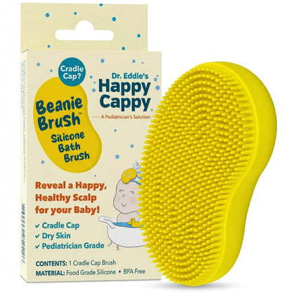 Happy Cappy Beanie Brush – Sanfte Milchschorfbürste für Babys, Schuppen & trockene Kopfhaut, Lebensmittelgeeignetes Silikon, BPA-frei