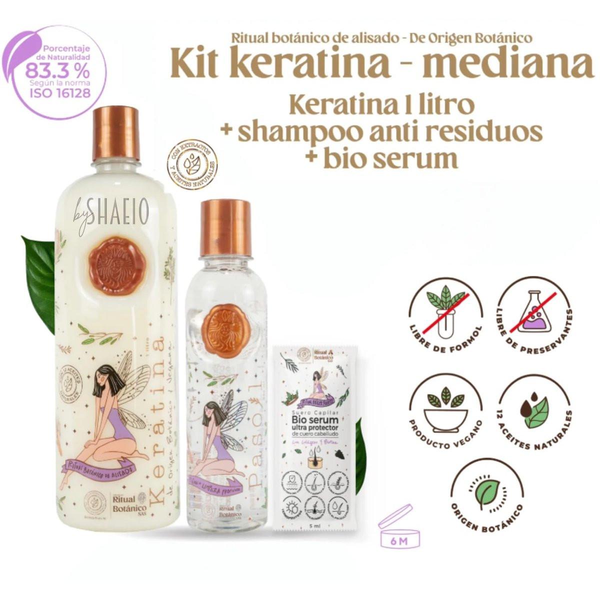 SHAEIO Keratin-Haarmaske - 1 Liter. RITUAL BOTANICO Kolumbianische Bio-Keratina für das Haar mit 12 natürlichen Ölen und Aminosäuren