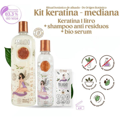 SHAEIO Keratin-Haarmaske - 1 Liter. RITUAL BOTANICO Kolumbianische Bio-Keratina für das Haar mit 12 natürlichen Ölen und Aminosäuren