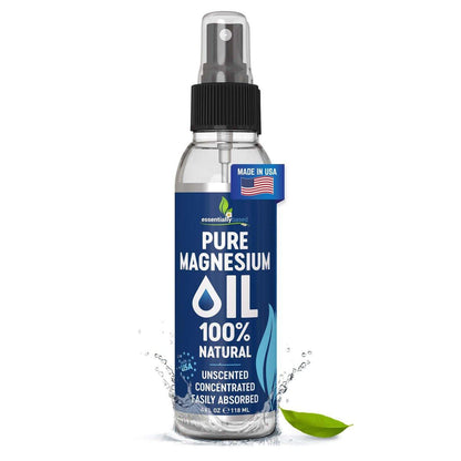 Reines Magnesiumöl Spray 4oz – Topisches Magnesiumspray für Schlaf & Füße – Extra Stärke – USP-Qualität – 100% natürlich & organisch – gegen Muskelkater & Krämpfe – Weniger Brennen – Weniger Jucken – Hergestellt in den USA